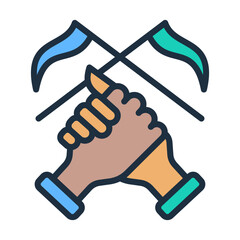 Fototapeta premium Peace Agreement Icon - Lineal Color