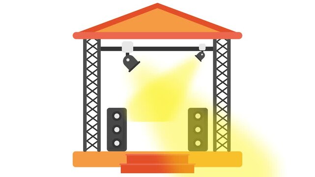 platform stage with spot lights animation, empty proscenium stage animated video, Glamour and beauty clip, Haute couture footage, Fashion Show and Exhibition motion graphics