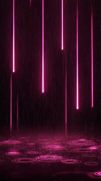 Neon Rain Pink Cyberpunk Background Generative AI