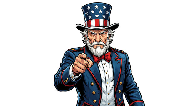 uncle sam with american flag