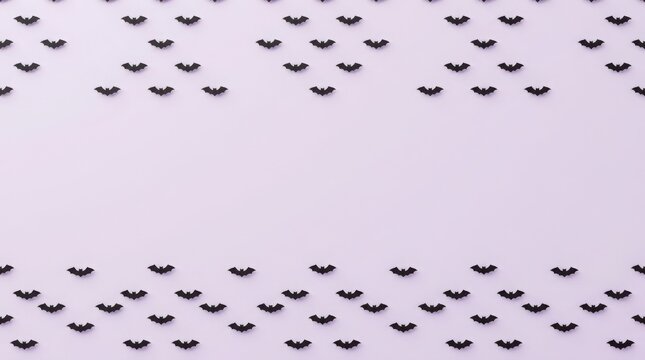 Halloween black background with scattered white ghost silhouettes