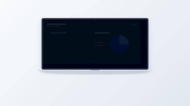 Animasi Minimal Sleek Laptop Unfold Slide Deck 4K Motion Graphic Animation | Seamless Loop