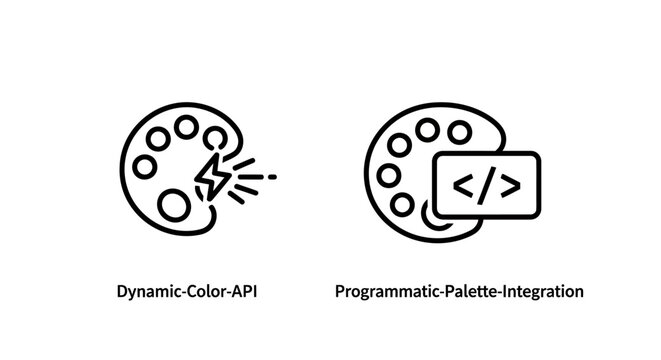 Dynamic color api and programmatic palette integration icons with programmatic
