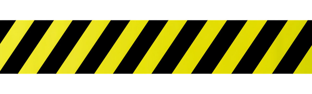 Yellow black diagonal warning stripe tape pattern safety caution border design element
