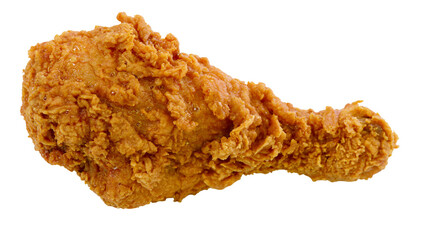 Golden crispy fried chicken drumstick delicious fast food meal, isolated on transparent background © Petra