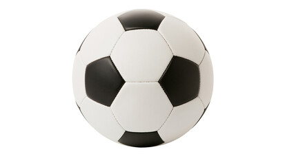 Fototapeta premium Classic black and white soccer ball, isolated on transparent background