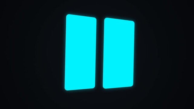 4K Neon Cyan Geometric Perspective Glow Shape Minimalist Tech Seamless Loop Background