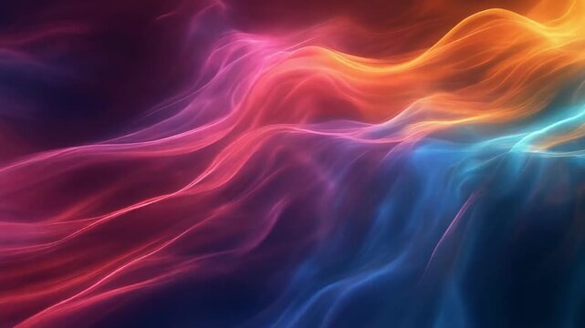 Abstract Vibrant Flowing Energy Waves 4K Generative AI