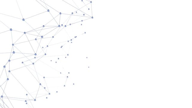 Dots and lines network connection structure digital technology design bg seamless looped animation 4k