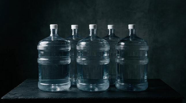 Large water container emergency water supply preparedness plastic bottle clean water storage survival transparent liquid safety health hydration