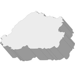 3D map dimension - continent Asia country Bhutan © badrpost