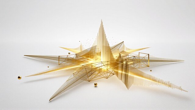 digital art piece appears rendering futuristic structure structure multiple lines points form star like shape lines arranged symmetrical pattern creating sense depth dimension center structure tall