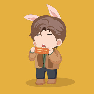 Cute Chibi Boy Character Outfit Set