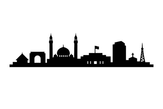 N'Djamena Skyline Silhouette Vector Illustration