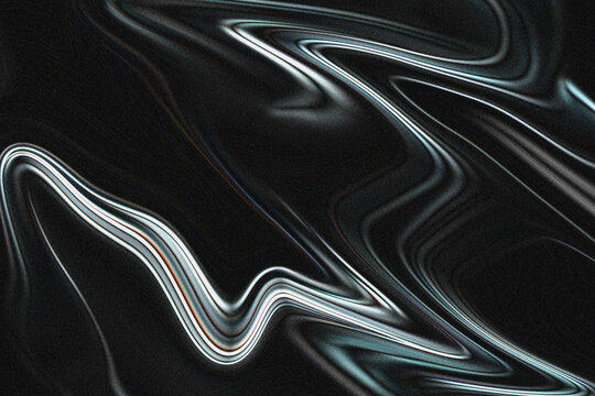 Abstract dark background featuring glossy flowing silver lines with a textured finish