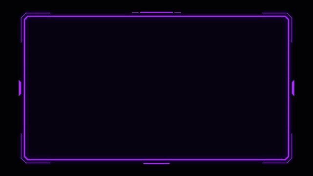 Neon purple digital frame overlay for futuristic video interface design