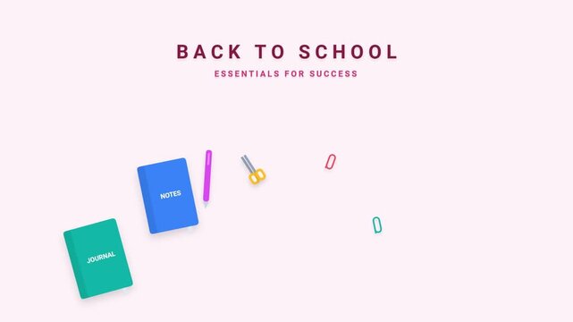 Back to school stationery supplies and education tools for student success