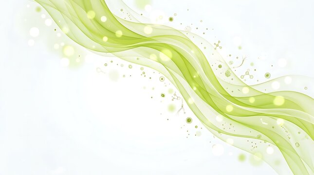 Abstract Green Ribbon Wave for World Lymphoma Awareness Day