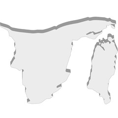 3D map dimension - continent Asia country Brunei © badrpost