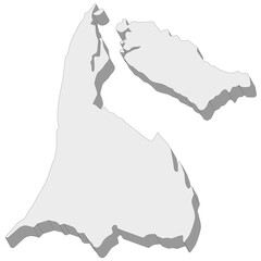 3D map dimension - continent Asia country Brunei © badrpost