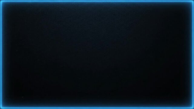 Glowing blue light frame borders dark textured surface in this sleek modern digital motion footage for creative graphic background designs