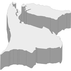 3D map dimension - continent Asia country Brunei © badrpost
