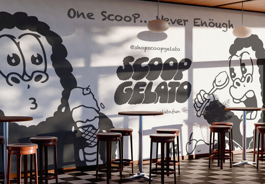 Cafe Wall Mockup