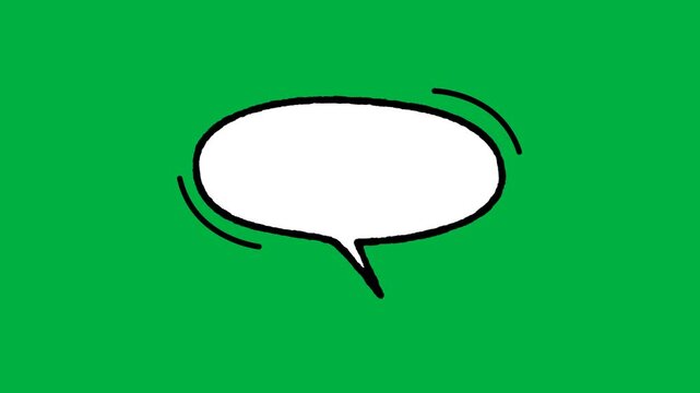 Comic speech bubble animation on green screen transparent background