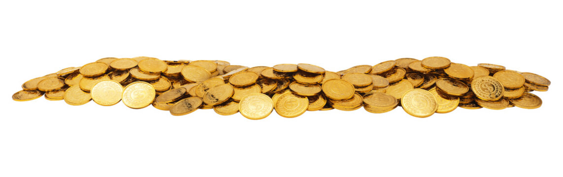 Pile of Gold Coins on Transparent Background PNG