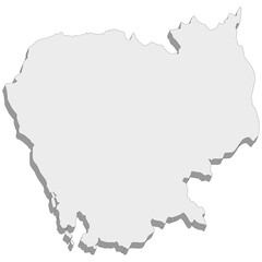 3D map dimension - continent Asia country Cambodia © badrpost