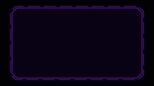 Neon purple digital frame overlay for futuristic video interface design
