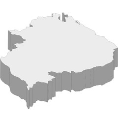 3D map dimension - continent Asia country Cambodia © badrpost