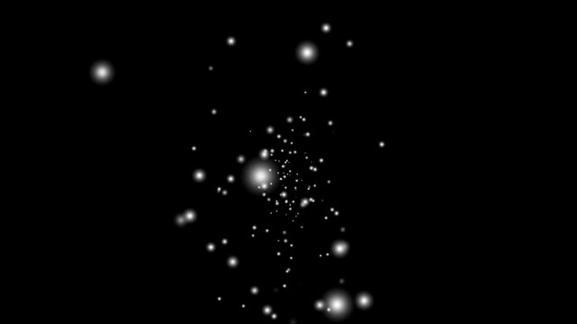 Abstract glowing white particle dust loop background, floating bokeh lights motion graphic overlay