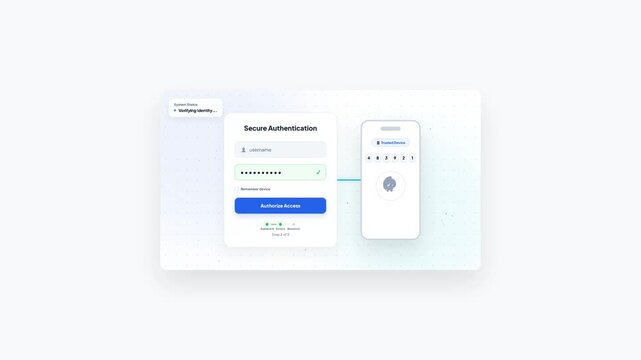 Multi Factor Authentication and Secure Login Process Animation