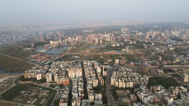 Aerial View of Rapid Urban Expansion and Residential Development in Dhaka Bangladesh