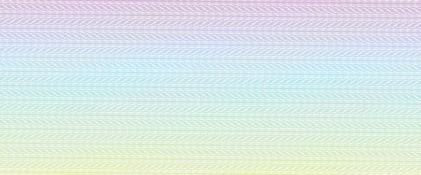 Guilloche passport rainbow watermark intersecting wavy lines with pastel rainbow gradient background