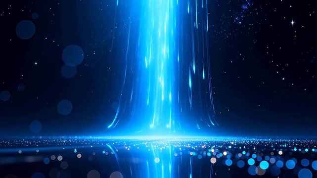 Blue light beam in space