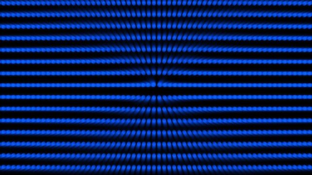 Abstract blue glowing dot matrix LED line perspective wave motion loop background