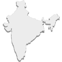 3D map dimension - continent Asia country India © badrpost
