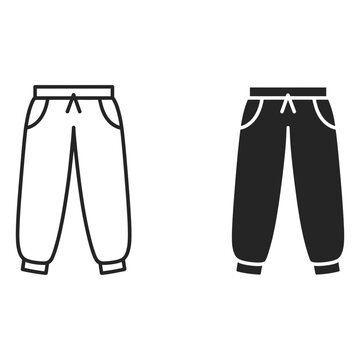 Sweatpants or joggers icon set vector illustration