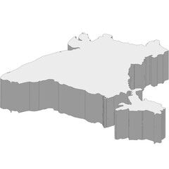 3D map dimension - continent Asia country India © badrpost