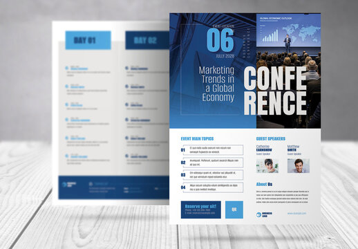Business Conference Agenda and Program Flyer
