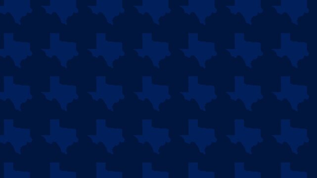 Blue Pixelated Texas Map Pattern Loop Motion Graphic Background.