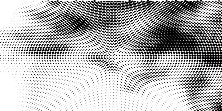 Halftone Circular Dot Pattern. Circle Frame using Halftone Dots Raster Texture. Polka Dots. Spiral logo Icon. Radial design element. Vector Illustration.