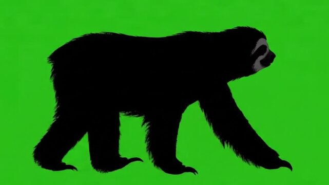 sloth walking slowly green screen video