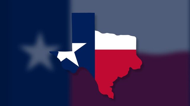 Texas State Map with Lone Star Flag Design Motion Graphic Background.