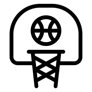 Basketball Hoop Backboard Sport Line Icon
