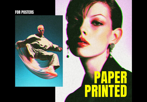 Paper Printed Photo Effect For Poster And Print Design