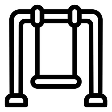 Playground Swing Seat Line Icon