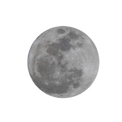 Bright full moon showing detailed surface craters and maria against plain sky. © wannasak